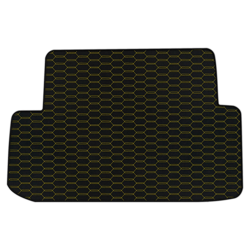 Tapetes de porta-malas de couro personalizáveis com padrão de costura hexagonal entrelaçada para Ferrari California (2008-2014)