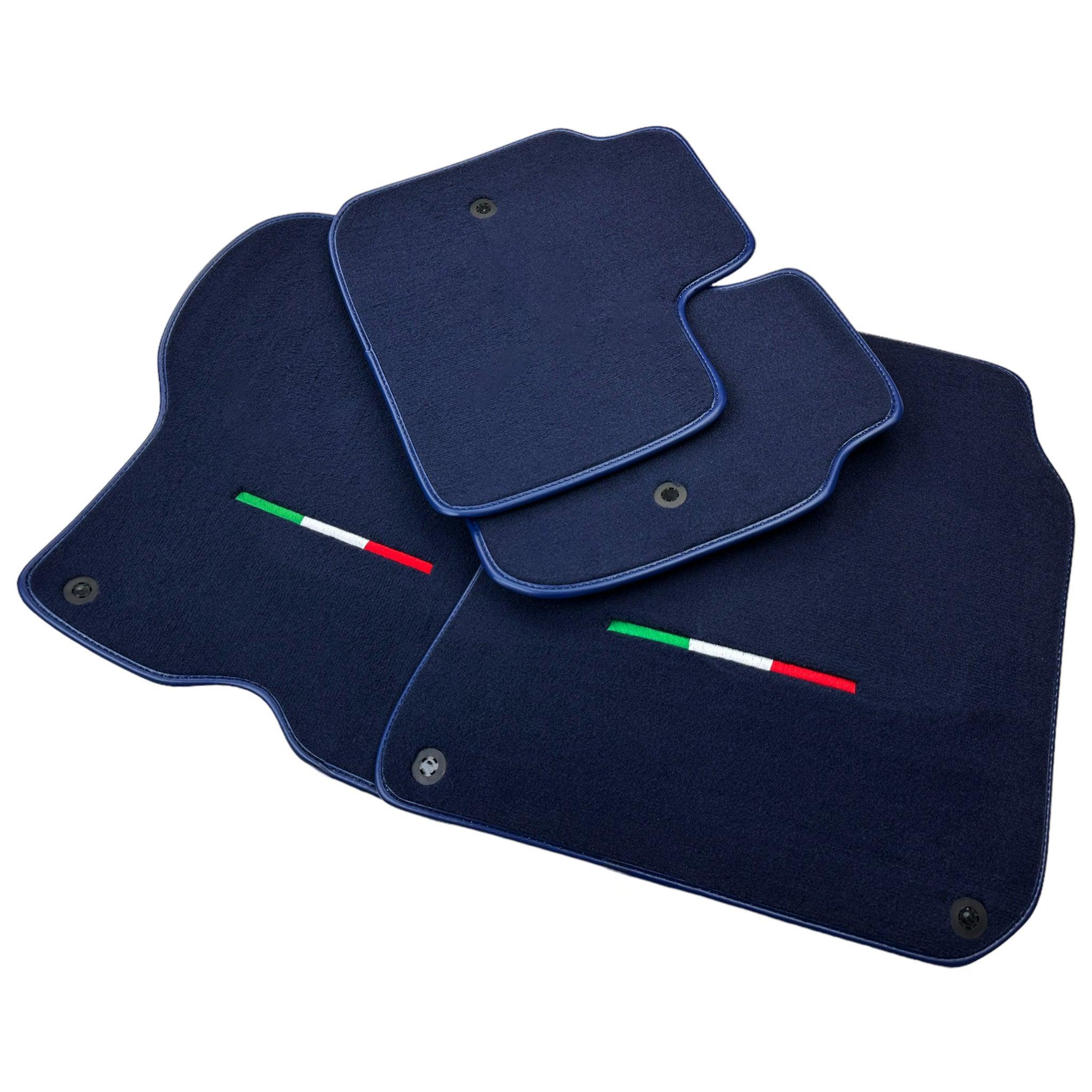 Dark Blue Floor Mats For Ferrari GTC4 Lusso (2016-2023) Italian Edition - AutoWin