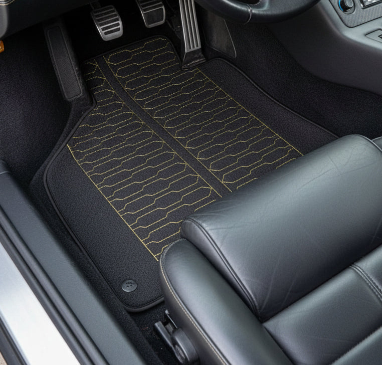 Black Floor Mats for Lamborghini Diablo (1990-2001) with Leather - AutoWin