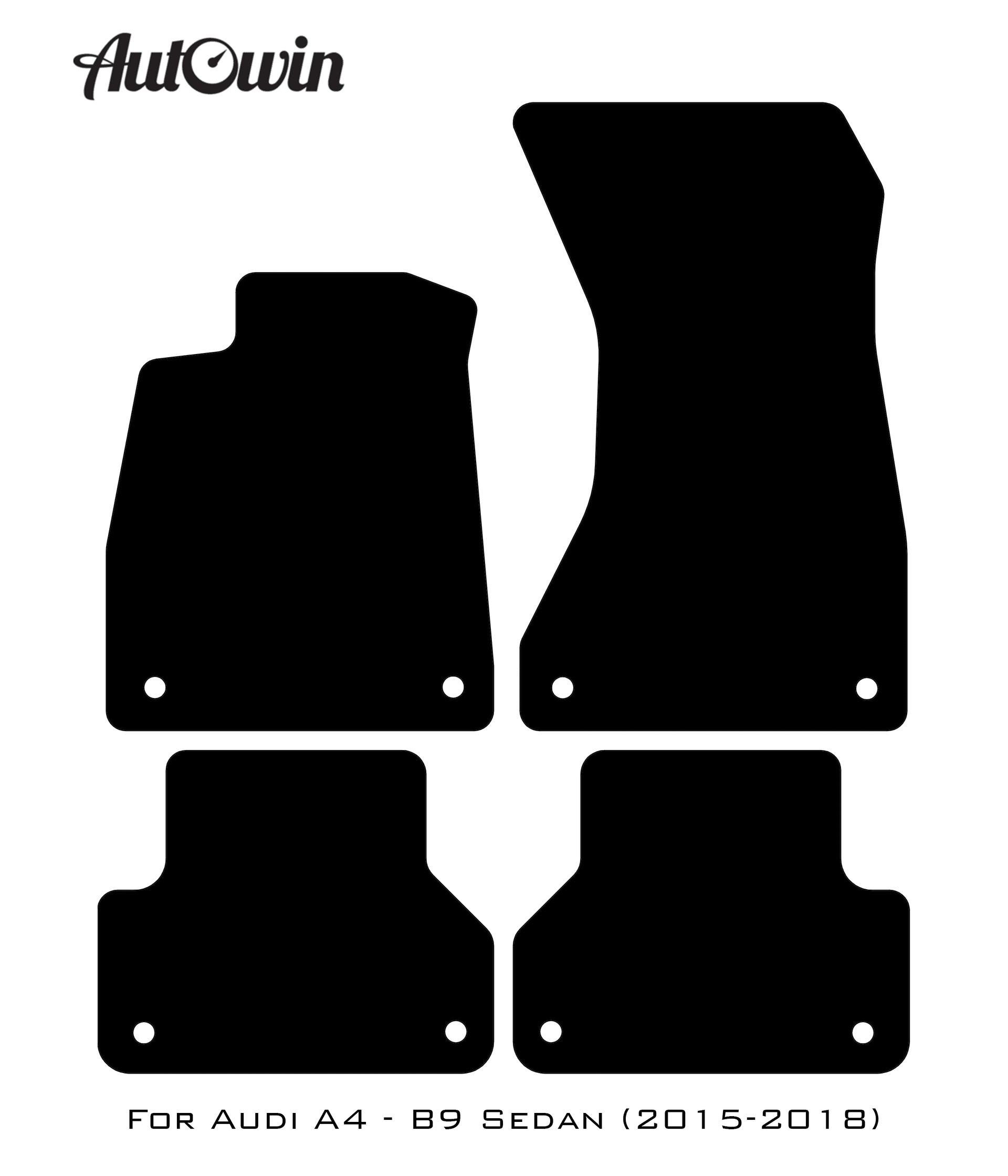 Floor Mats for Audi A4 - B9 Sedan (2015-2018) ER56 Design - AutoWin