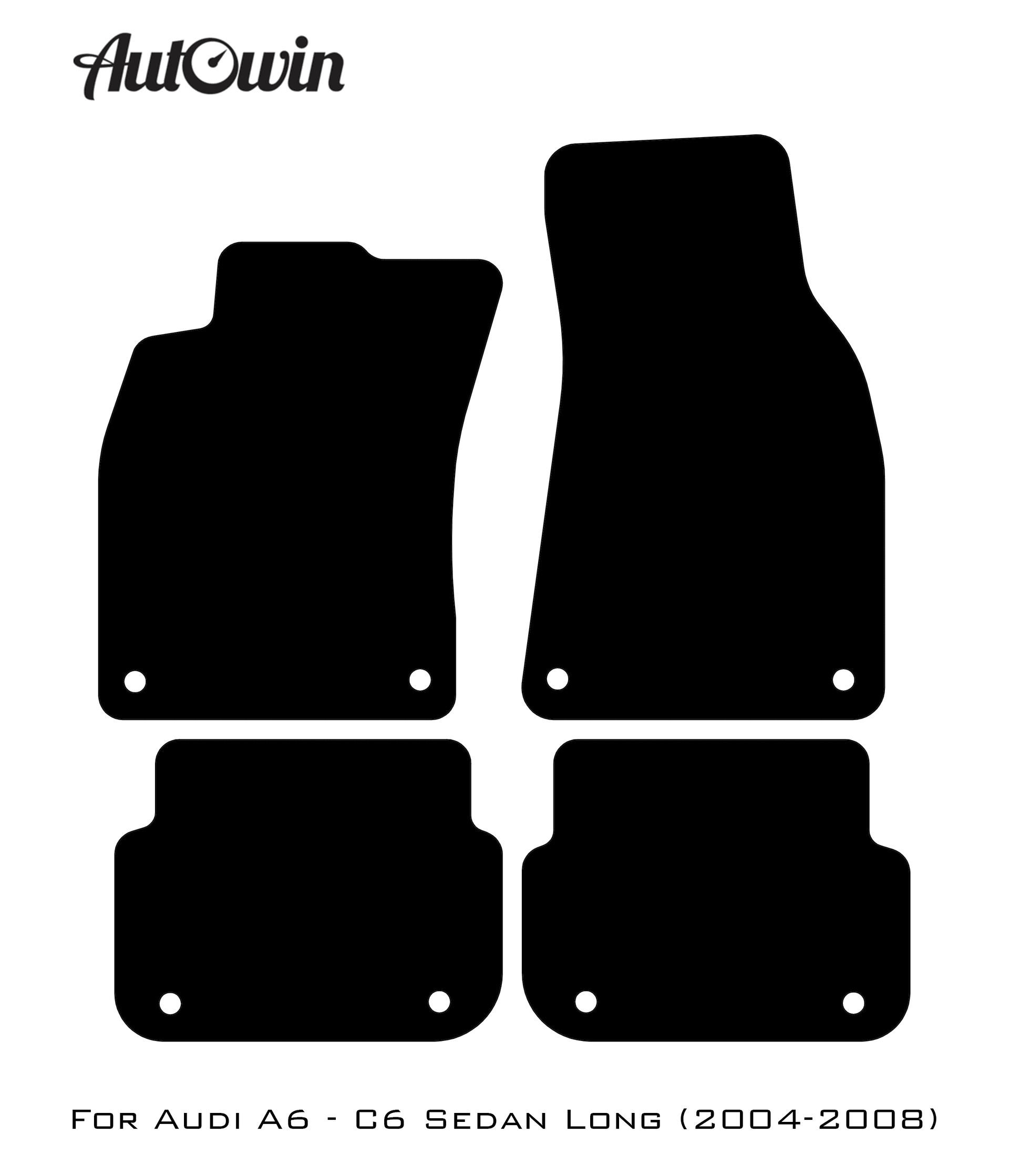 Floor Mats for Audi A6 - C6 Sedan Long (2004-2008) ER56 Design - AutoWin