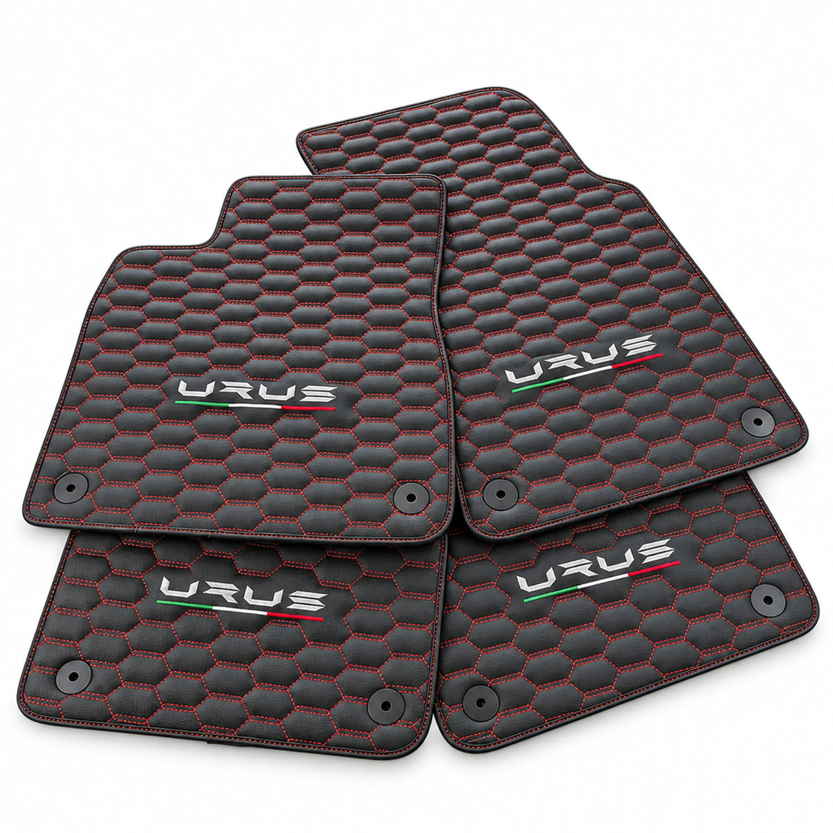 Tapetes para automóvel para Lamborghini Urus com costura vermelha - AutoWin
