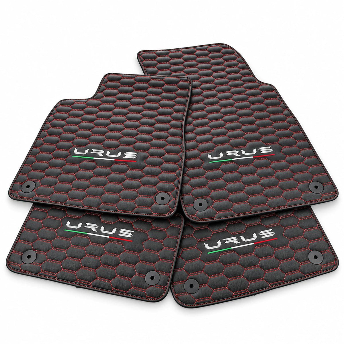 Tapetes para automóvel para Lamborghini Urus com costura vermelha - AutoWin