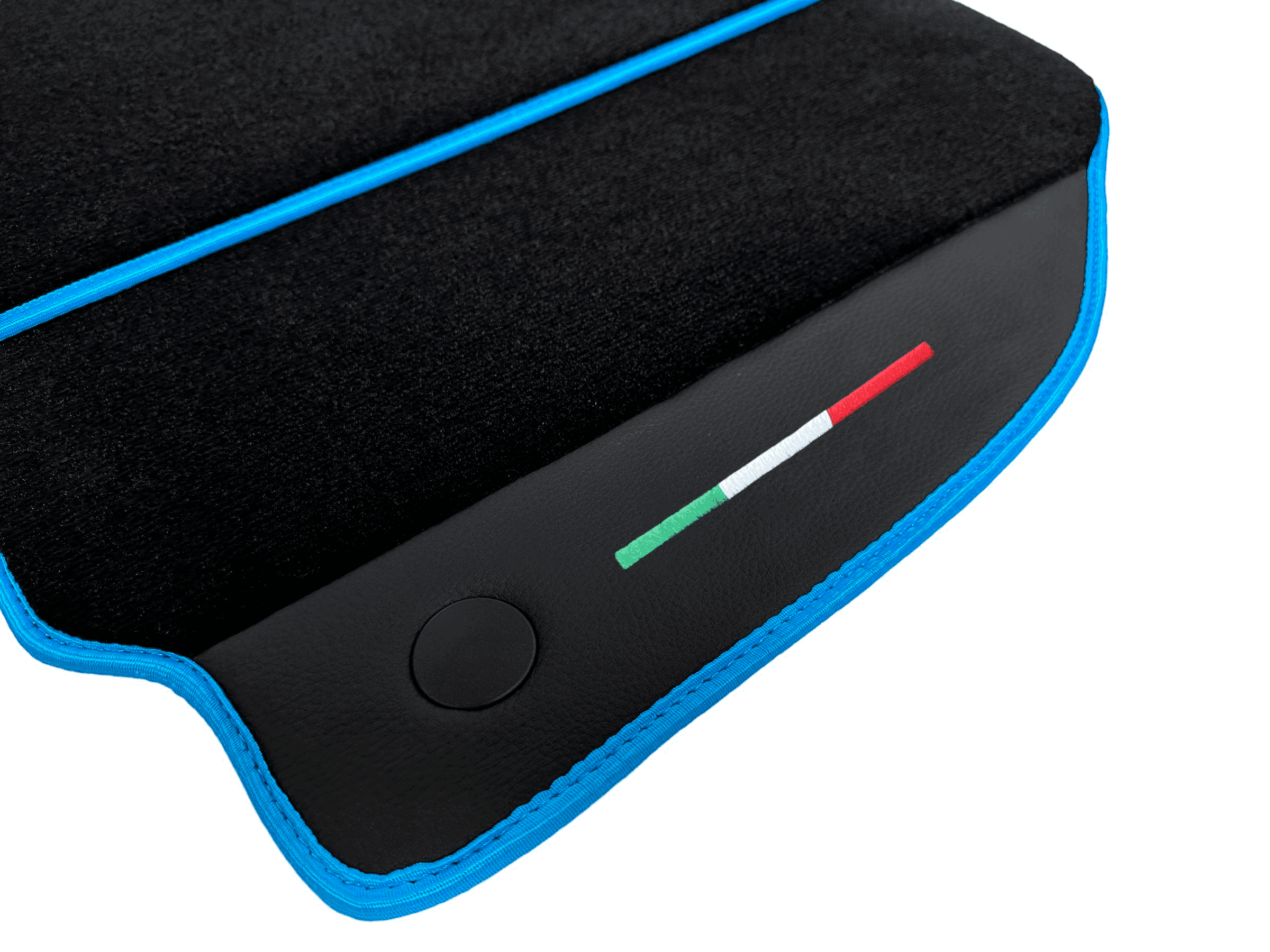 Floor Mats For Ferrari 488 Pista Spider (2019-2021) Alcantara Leather | Light Blue Trim - AutoWin
