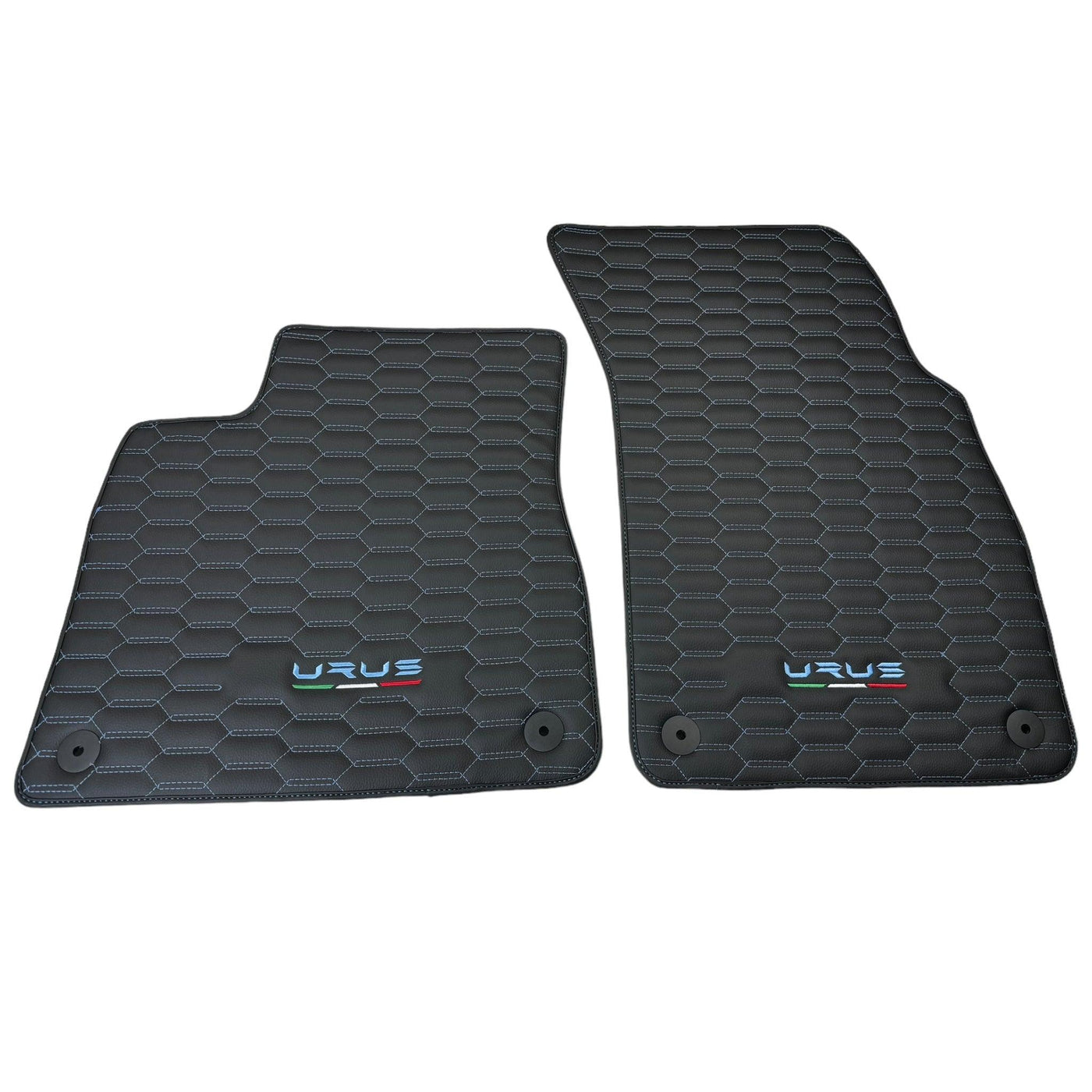 Leather Floor Mats for Lamborghini Urus with Blue Stitching - AutoWin