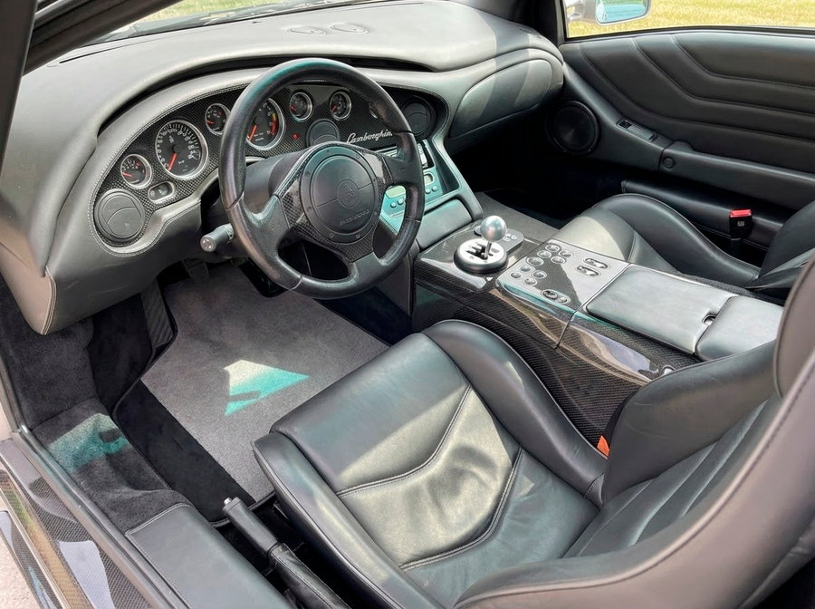 Tapetes para automóvel Cinzas Personalizáveis para Lamborghini Diablo 1990-2001 com Alcântara