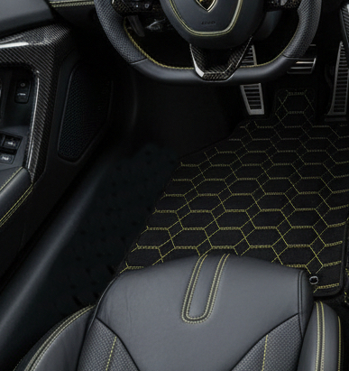 Customizable Leather Floor Mats with Triangle Pattern for Lamborghini Sian (2020-2022) - AutoWin