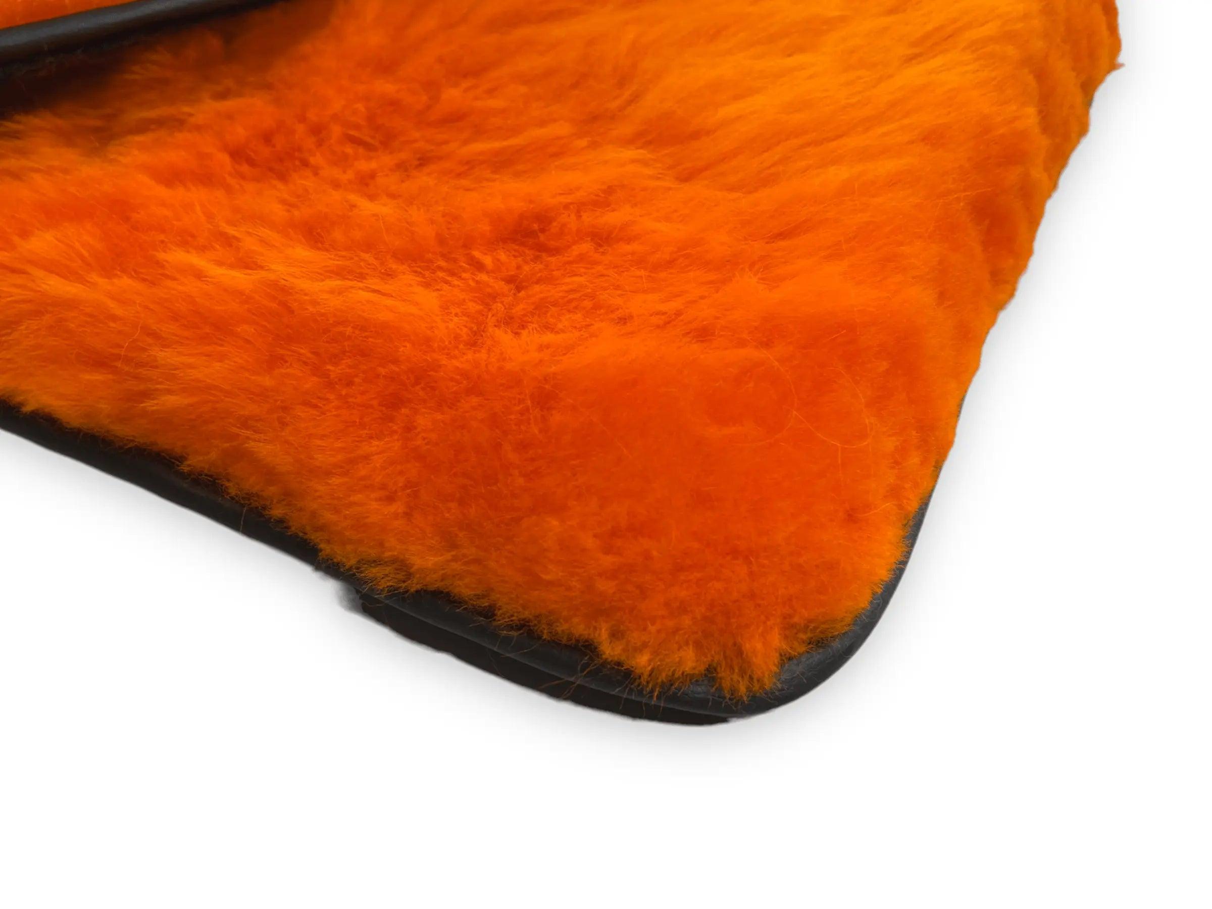 Orange Sheepskin Floor Mats For Bentley Flying Spur (2005-2013) Er56 Design Brand - AutoWin