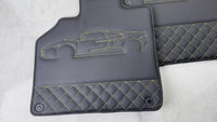 Leather Black Floor Mats for Lamborghini Gallardo Yellow Sewing | ER56 Design