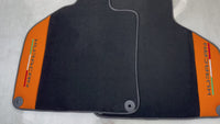 Black Floor Mats for Lamborghini Huracan With Orange (Arancia Leonis) Nappa Leather