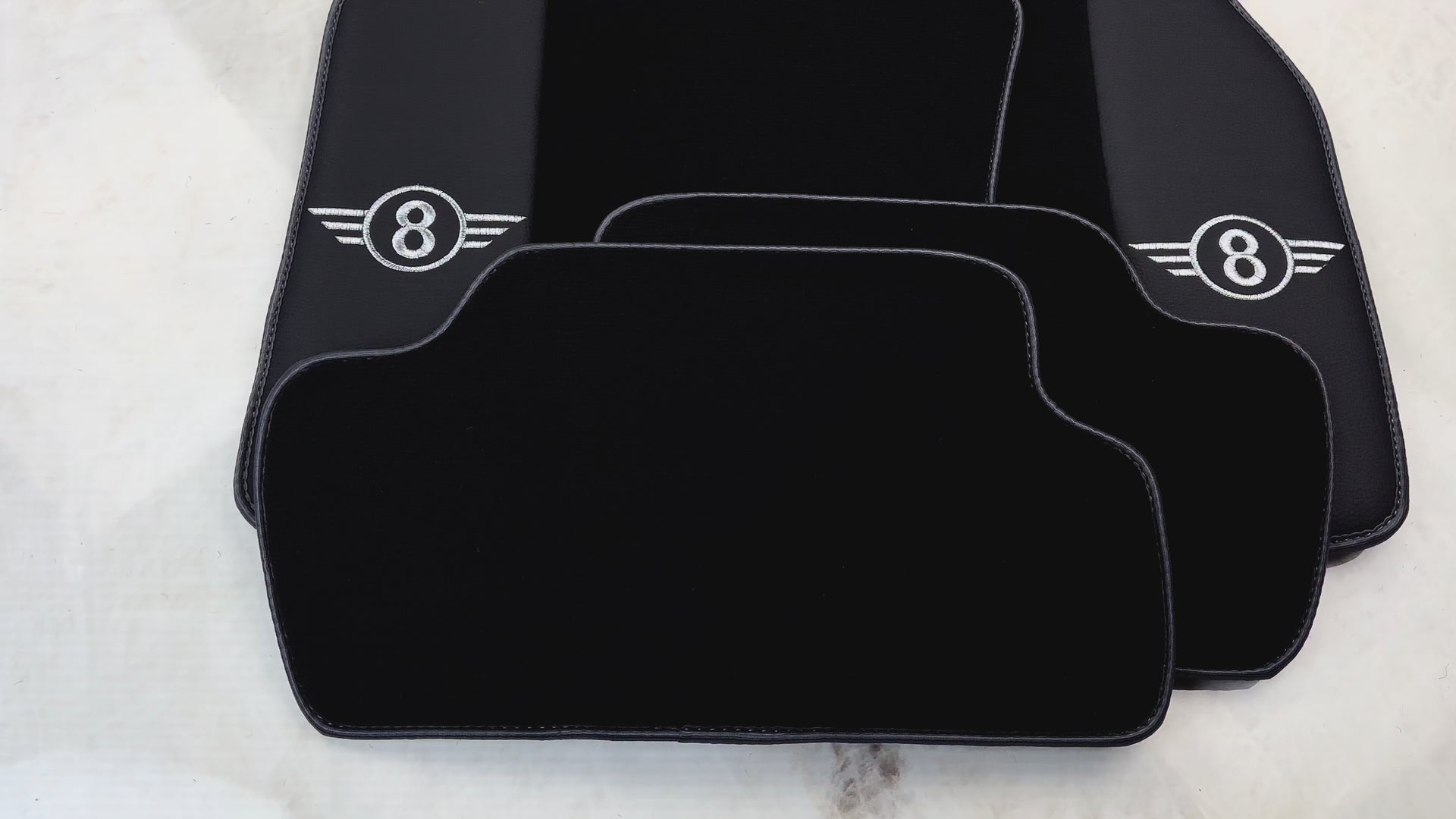 Black Floor Mats for Mini Countryman R60 (2010-2017) with Gray Trim - AutoWin