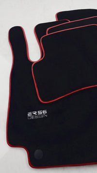 Tapetes para carro para Mercedes-Benz C Class W205 2014-2021 Design ER56 com borda vermelha