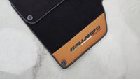 Black Floor Mats for Lamborghini Gallardo With Orange Arancia Leonis Nappa Leather