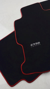 Black Floor Mats For Honda Civic VII (2001-2005) ER56 Design with Red Trim