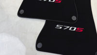 Tapetes de carro pretos para McLaren 570S Conjunto de carpetes feitos à medida AutoWin