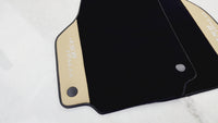 Black Floor Mats for Ferrari 458 Italia (2009-2015) with Beige Nappa Leather