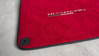 Mats de carro Lamborghini Huracan em couro Alcantara vermelho com logótipo Huracan