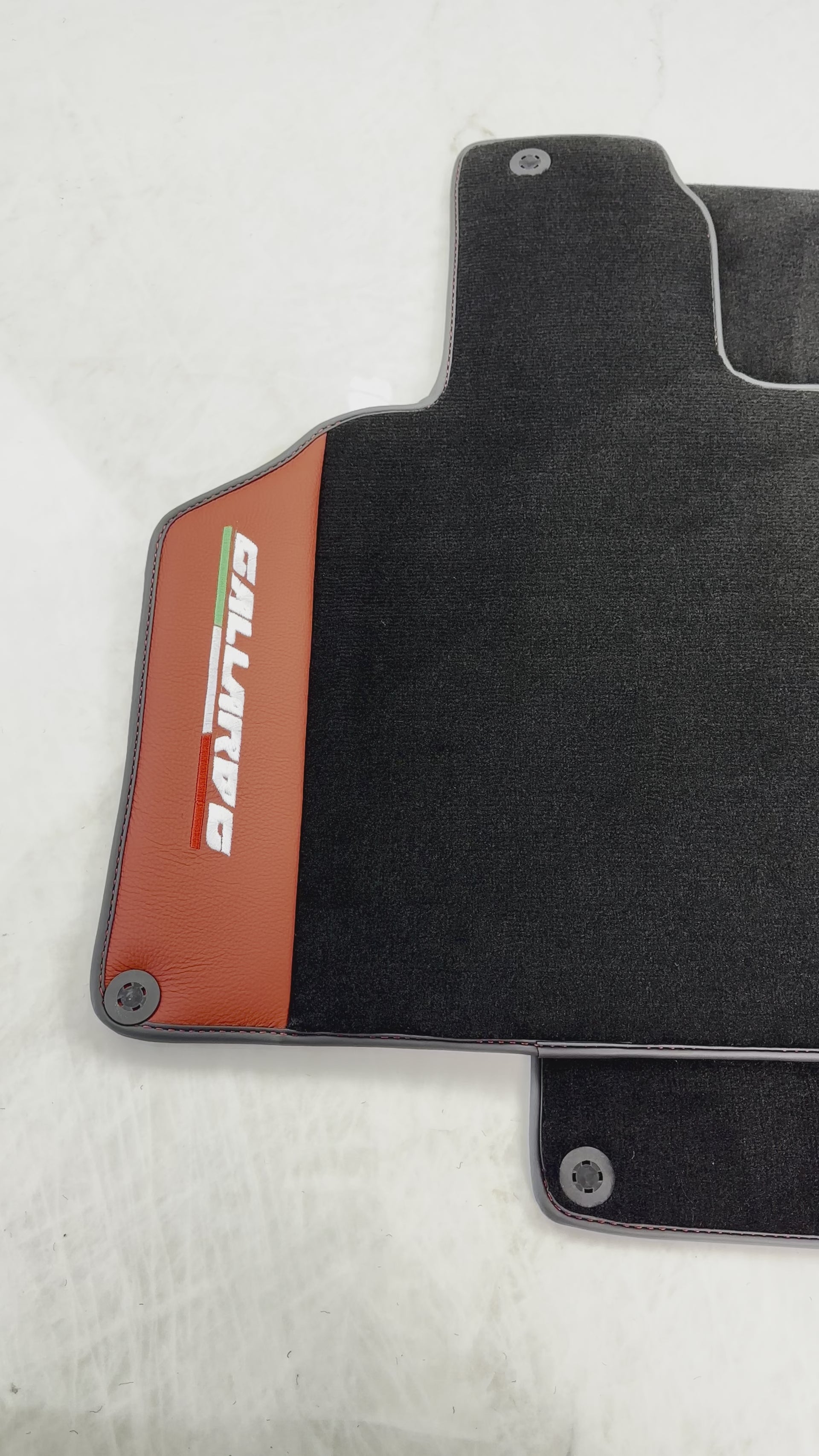 Black Floor Mats for Lamborghini Gallardo With Red Leather - AutoWin.EU