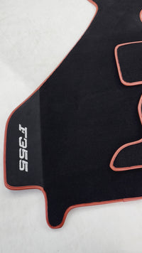 Tapetes de carro pretos para Ferrari F355 1994-1999 em couro Alcantara