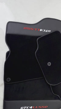 Mats de Carro Pretos para Ferrari GTC4 Lusso (2016-2023) com Pele