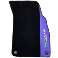 Purple Leather Black Floor Mats for Lamborghini Urus | Black Trim - AutoWin