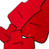 Red Floor Mats For Dodge Challenger SRT 2011-2021 With Emblem Tailored - AutoWin