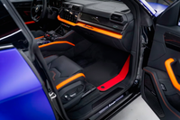 Mats de carro pretos personalizáveis para Lamborghini Urus com couro vermelho