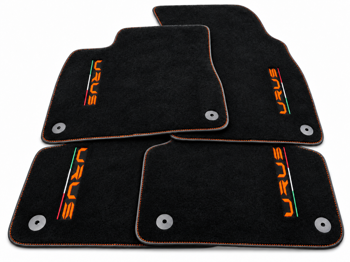 Floor Mats For Lamborghini Urus Black Tailored Carpets - Orange