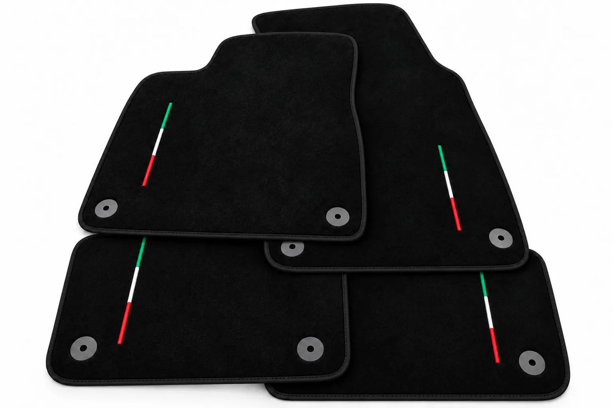 Floor Mats For Lamborghini Urus Black Tailored With Orange Rounds Carpets - Black trim