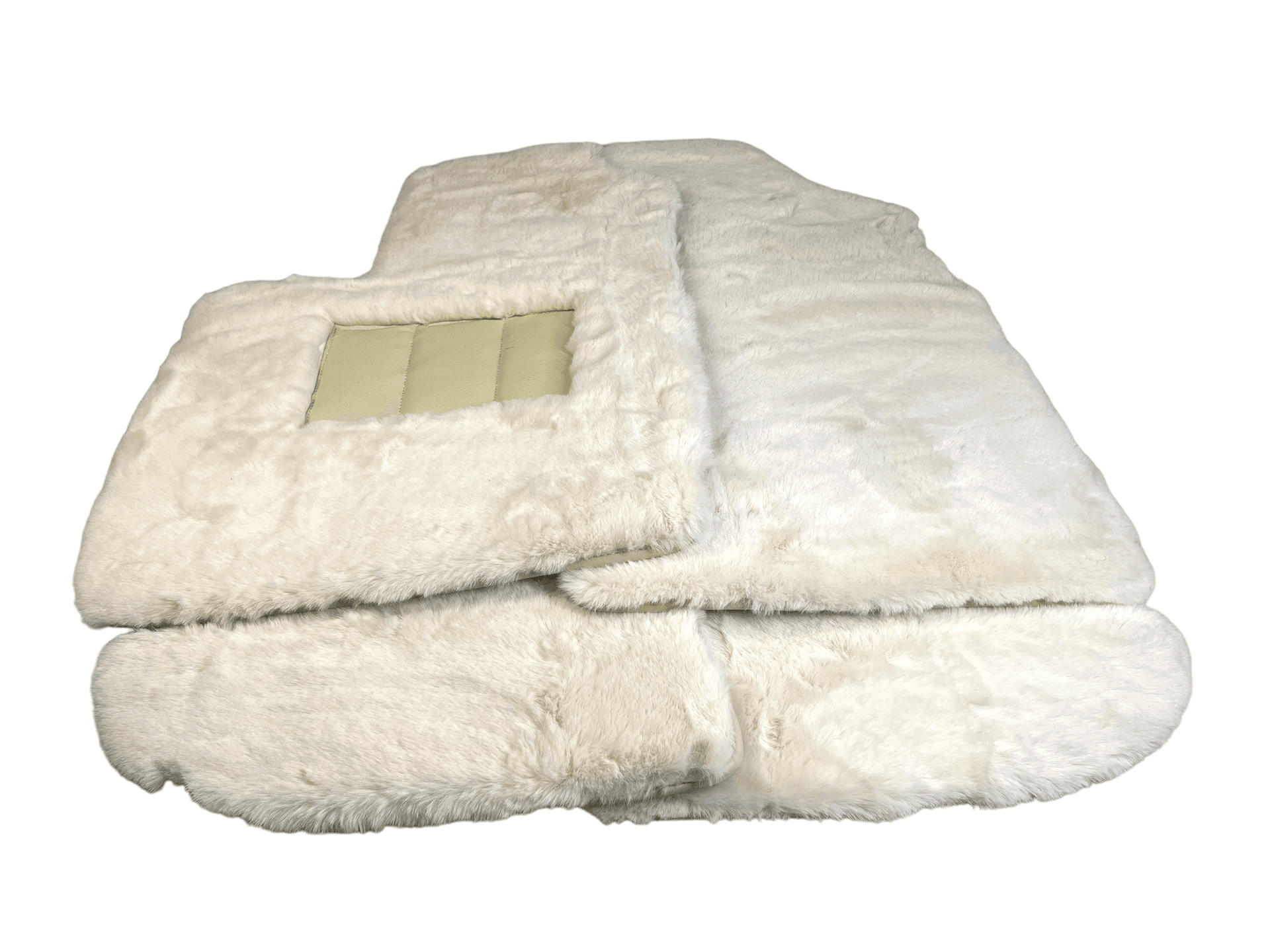 White Sheepskin Floor Mats For Bentley Continental GTC (2006–2011) Er56 Design - AutoWin