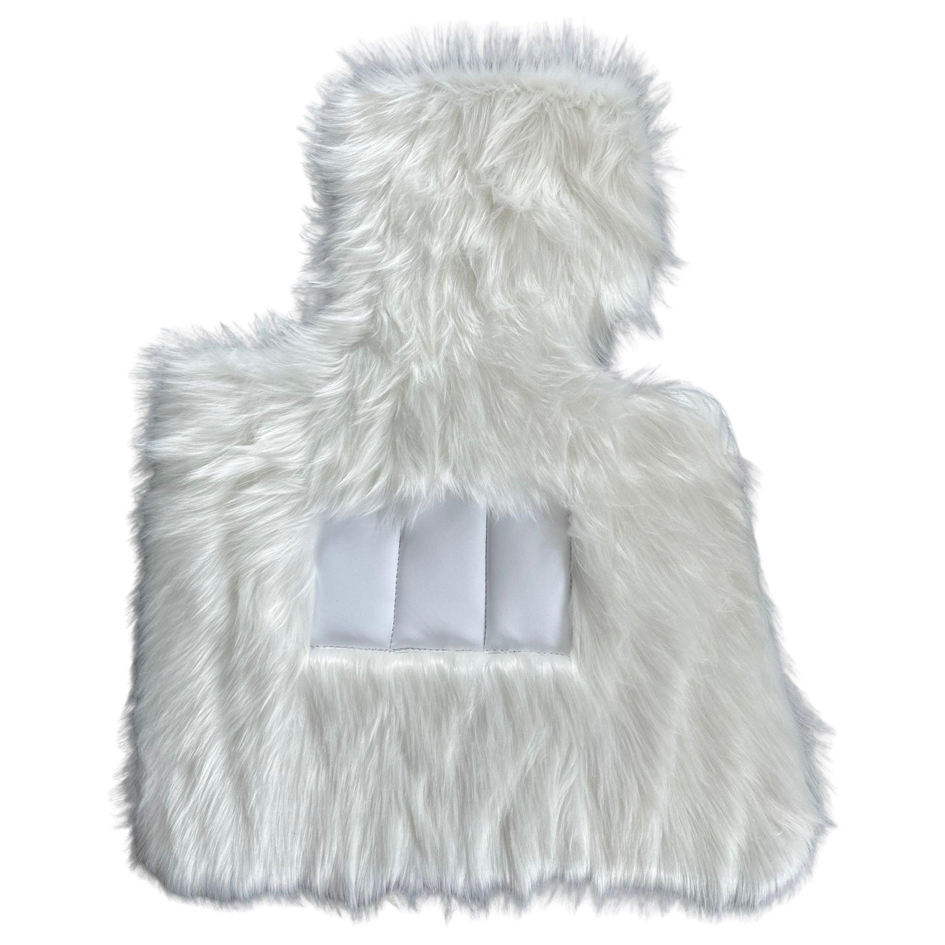 White Sheepskin Floor Mats For Rolls Royce Phantom 2003–2016 Er56 Design Brand - AutoWin