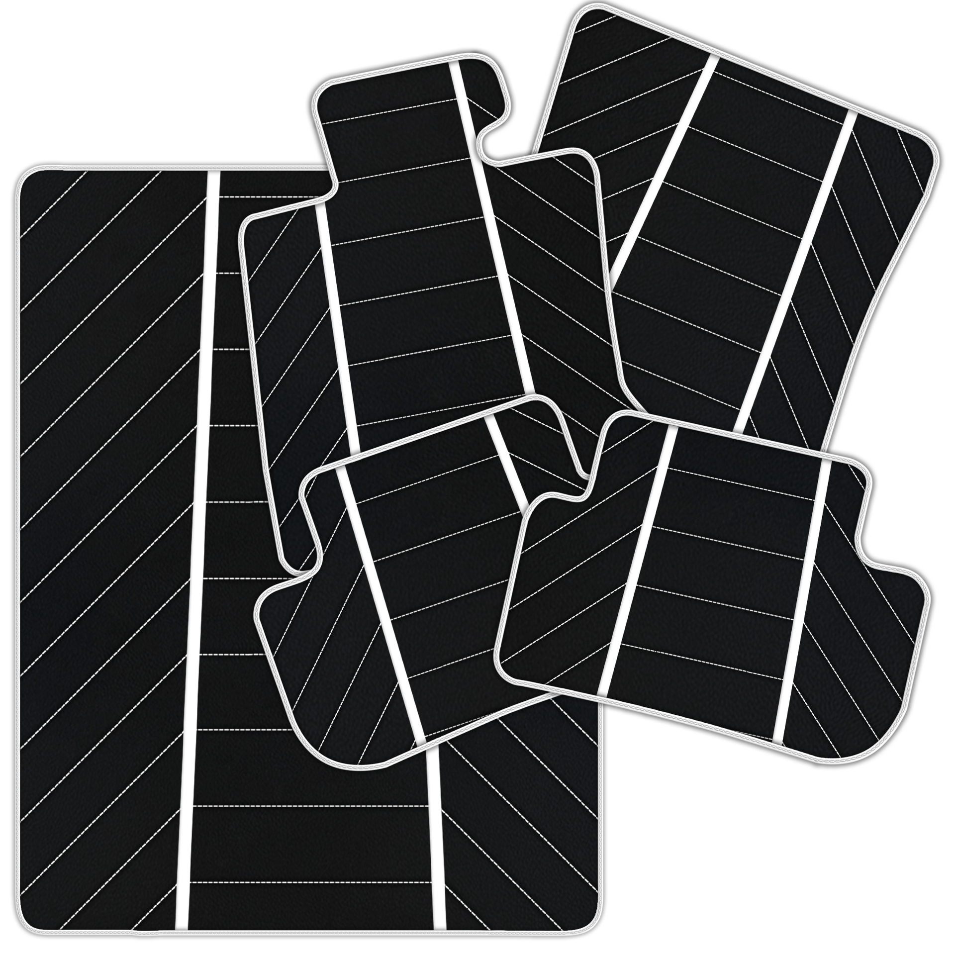 Premium Black Leather Floor Mats for Ferrari California | Full Set