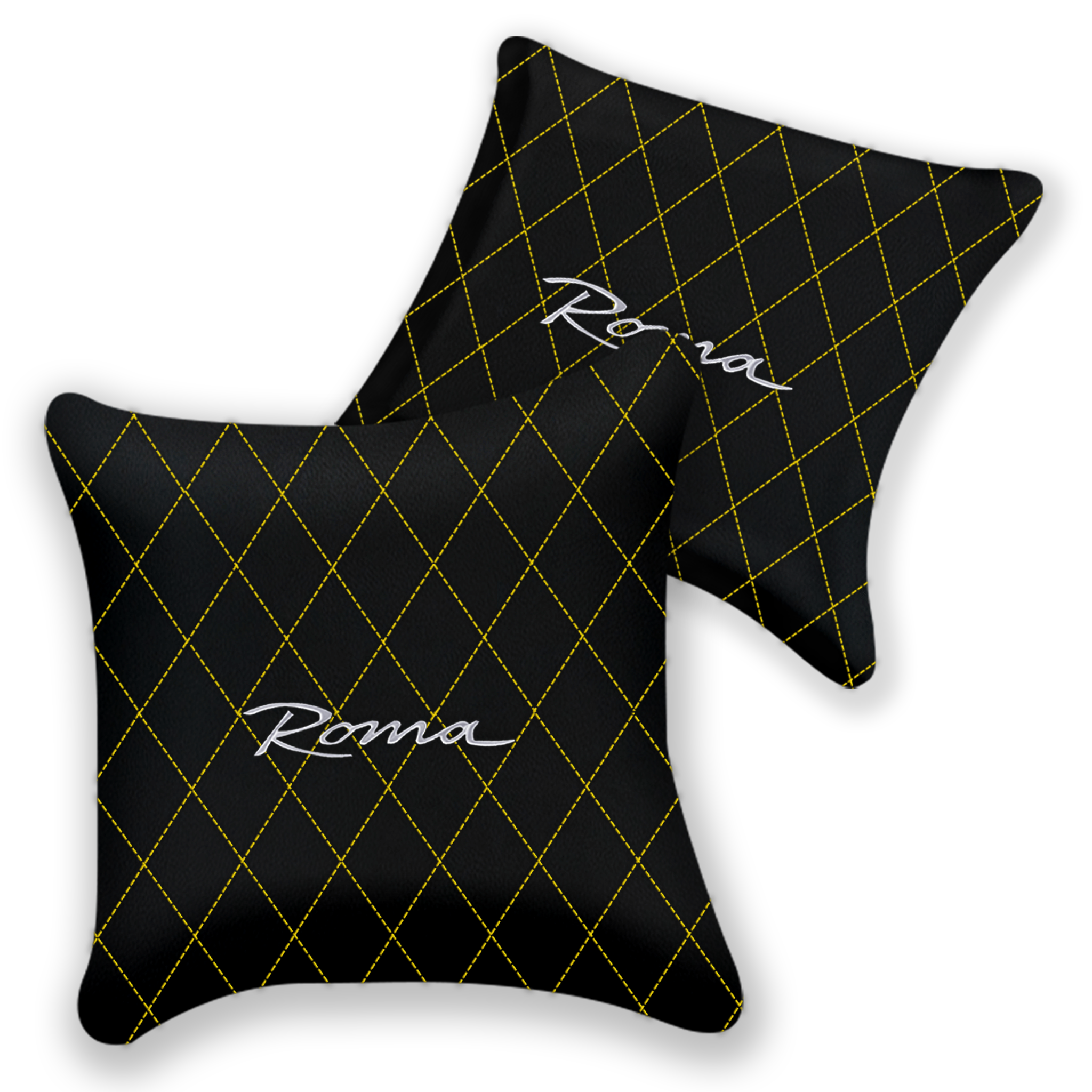 Customizable Black Leather Pillows for Ferrari Portofino (2018-2023)