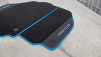 Floor Mats For Ferrari 488 GTB 2015-2022 Alcantara Leather Light Blue Trim