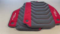 Mats de Carro para Ferrari 458 Spider 2012-2015 em Couro com Alcântara Vermelha
