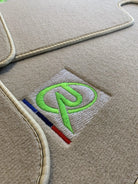 Beige Floor Mats For BMW M2 Series F87 ROVBUT Brand Tailored Set Perfect Fit Green SNIP Collection - AutoWin