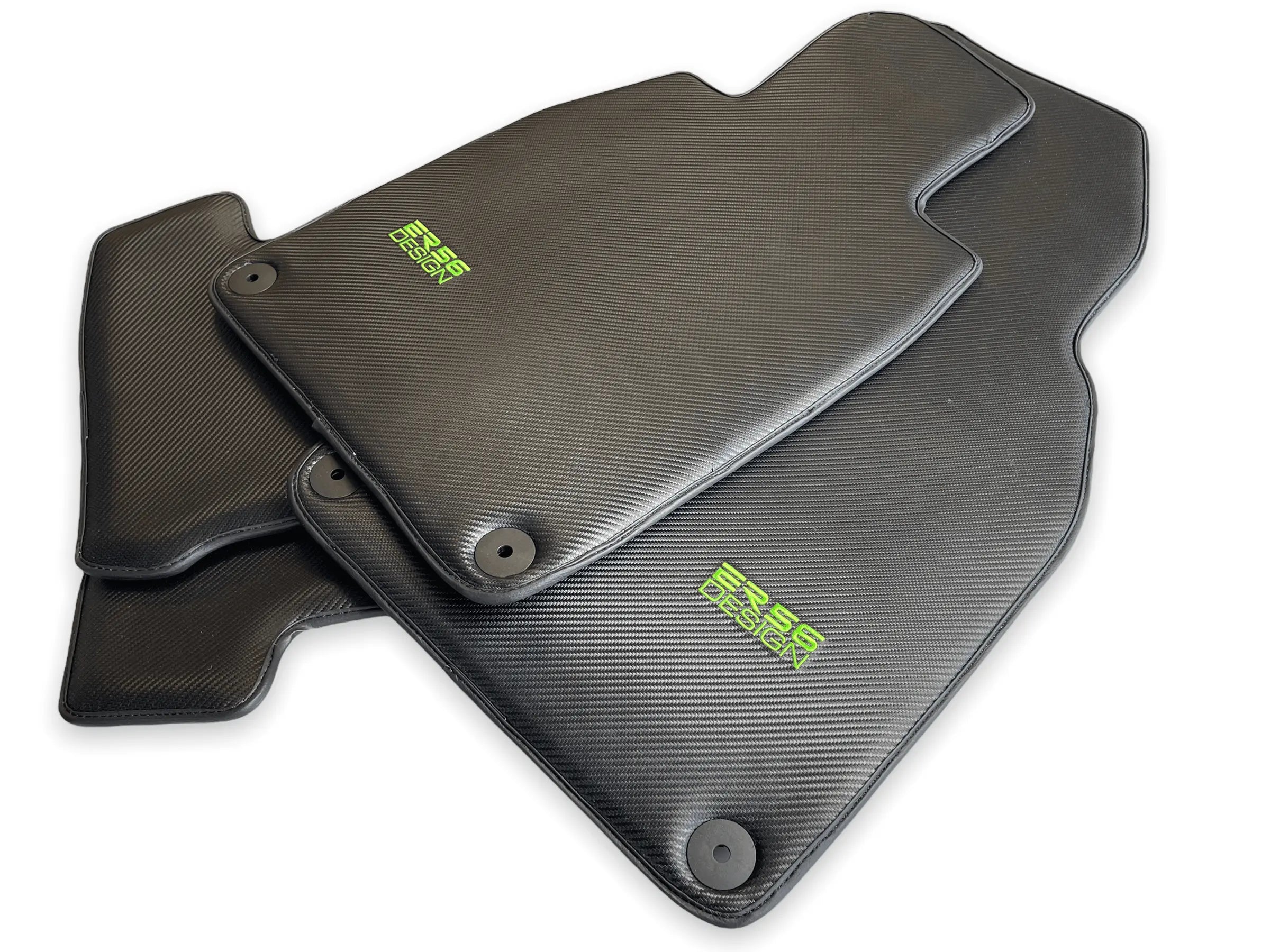 Carbon Fiber Floor Mats for Porsche 992 Gt2rs 2021-2022 Green Sewing - AutoWin