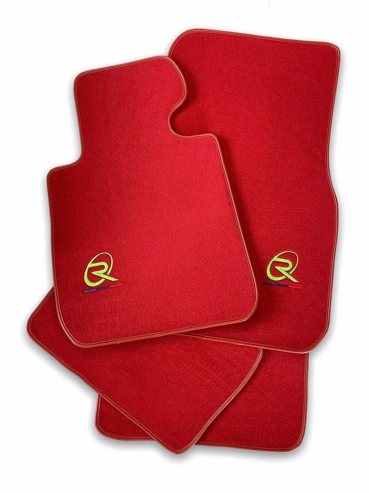 Red Floor Mats For BMW iX (2022-2024) ROVBUT Brand Tailored Set Perfect Fit Green SNIP Collection - AutoWin