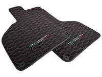 Alcantara Floor Mats for Lamborghini Huracan Red Sewing - AutoWin