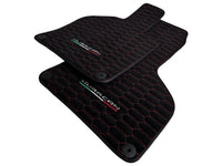 Alcantara Floor Mats for Lamborghini Huracan Red Sewing - AutoWin