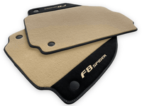 Beige Floor Mats For Ferrari F8 Spider 2019-2022 With Alcantara Leather - AutoWin