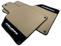 Beige Floor Mats for Lamborghini Gallardo With Alcantara Leather - AutoWin