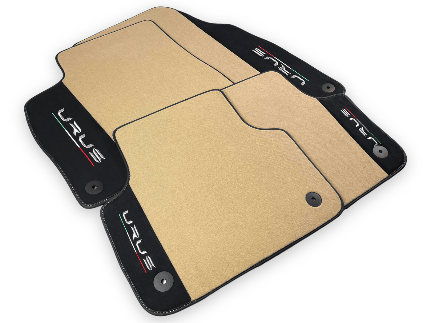 Beige Floor Mats For Lamborghini Urus With Alcantara Leather - AutoWin