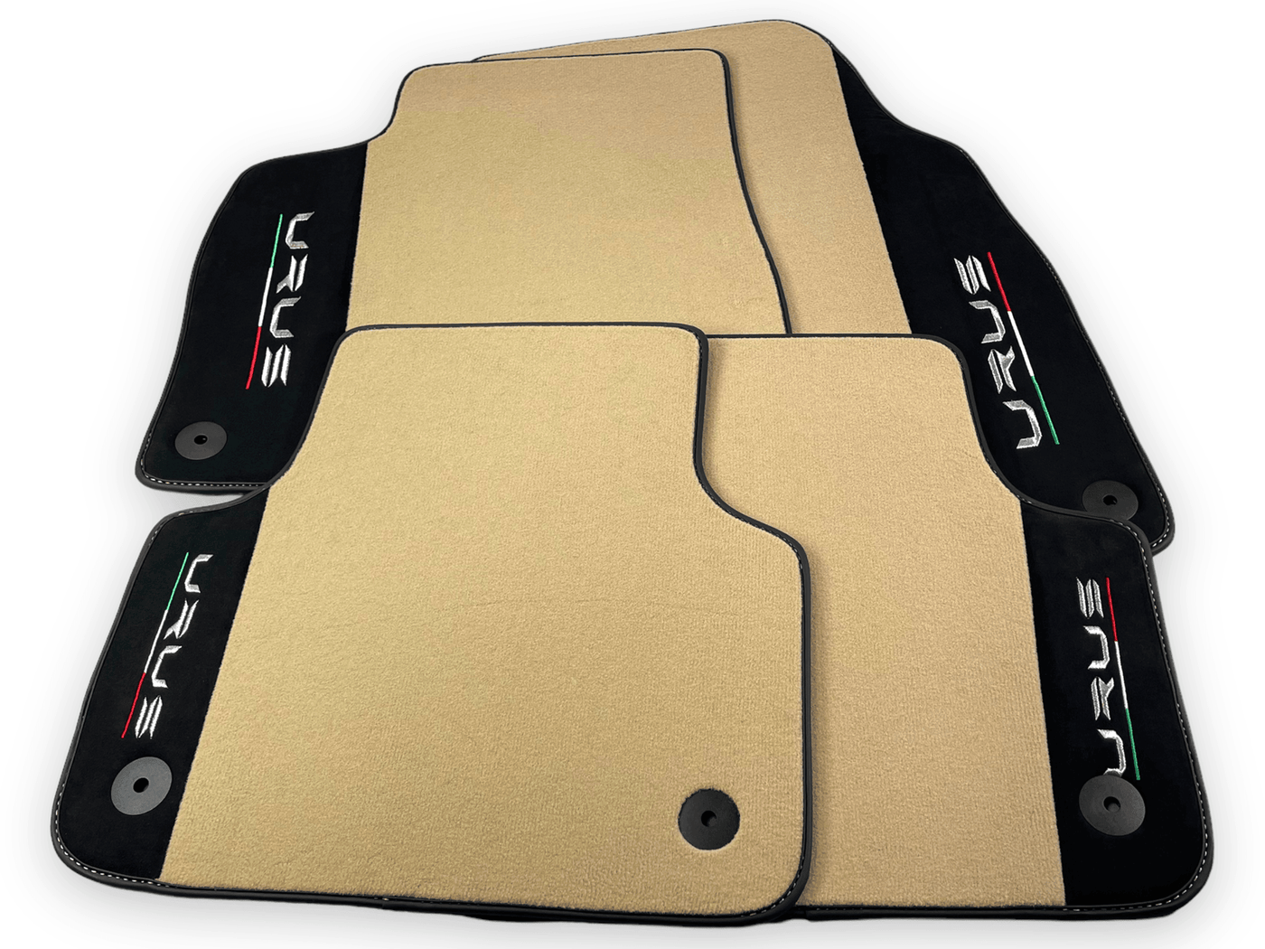 Beige Floor Mats For Lamborghini Urus With Alcantara Leather - AutoWin