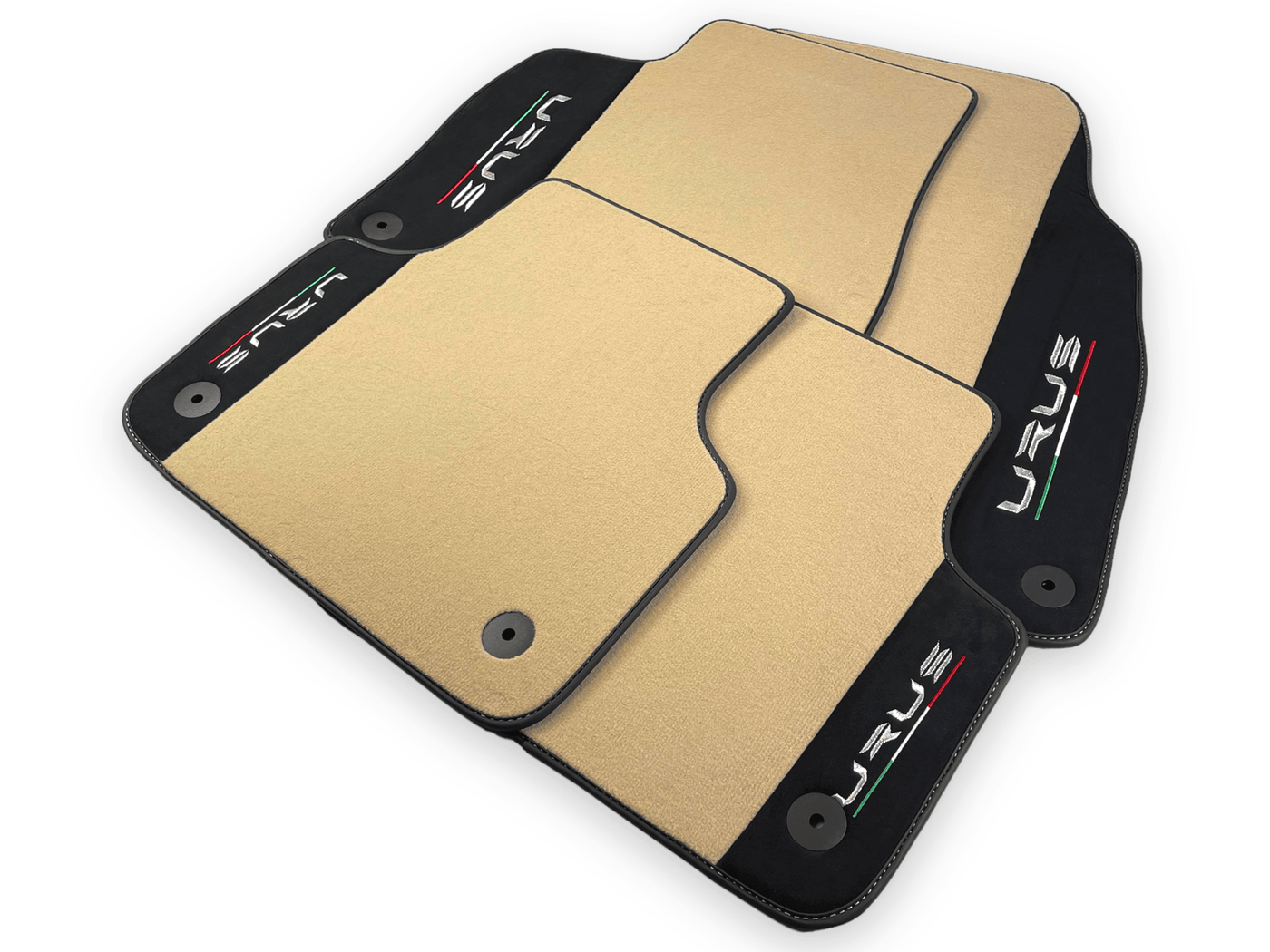 Beige Floor Mats For Lamborghini Urus With Alcantara Leather - AutoWin