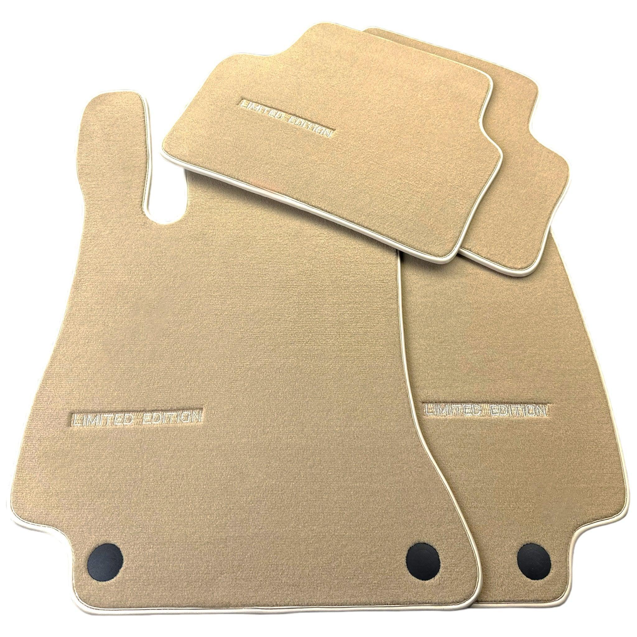Beige Floor Mats For Mercedes Benz C-Class S205 Wagon Facelift (2018-2023) Hybrid | Limited Edition - AutoWin
