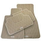 Beige Leather Floor Floor Mats For BMW X5 Series E53 - AutoWin