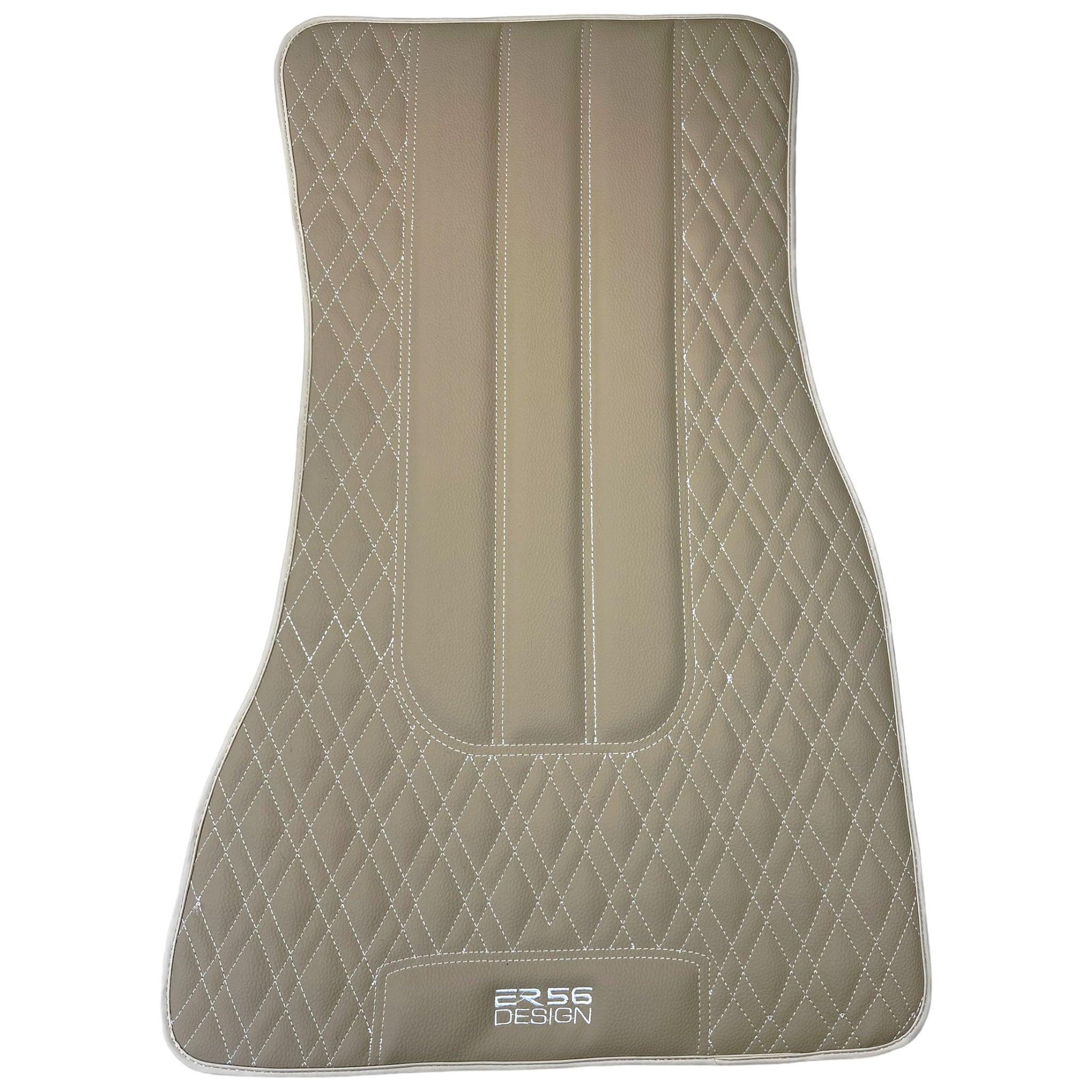 Beige Leather Floor Floor Mats For BMW X6 Series E71 - AutoWin