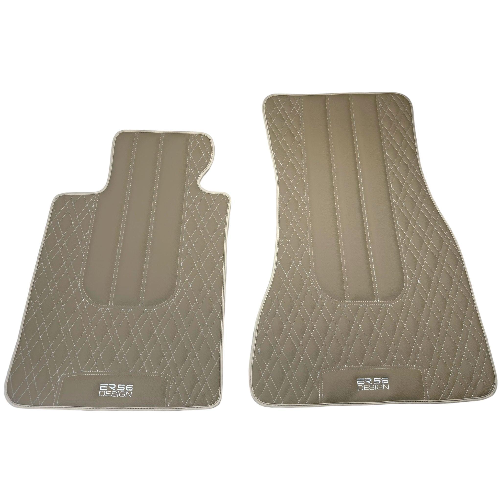 Beige Leather Floor Mats For BMW 4 Series G23 Convertible - AutoWin