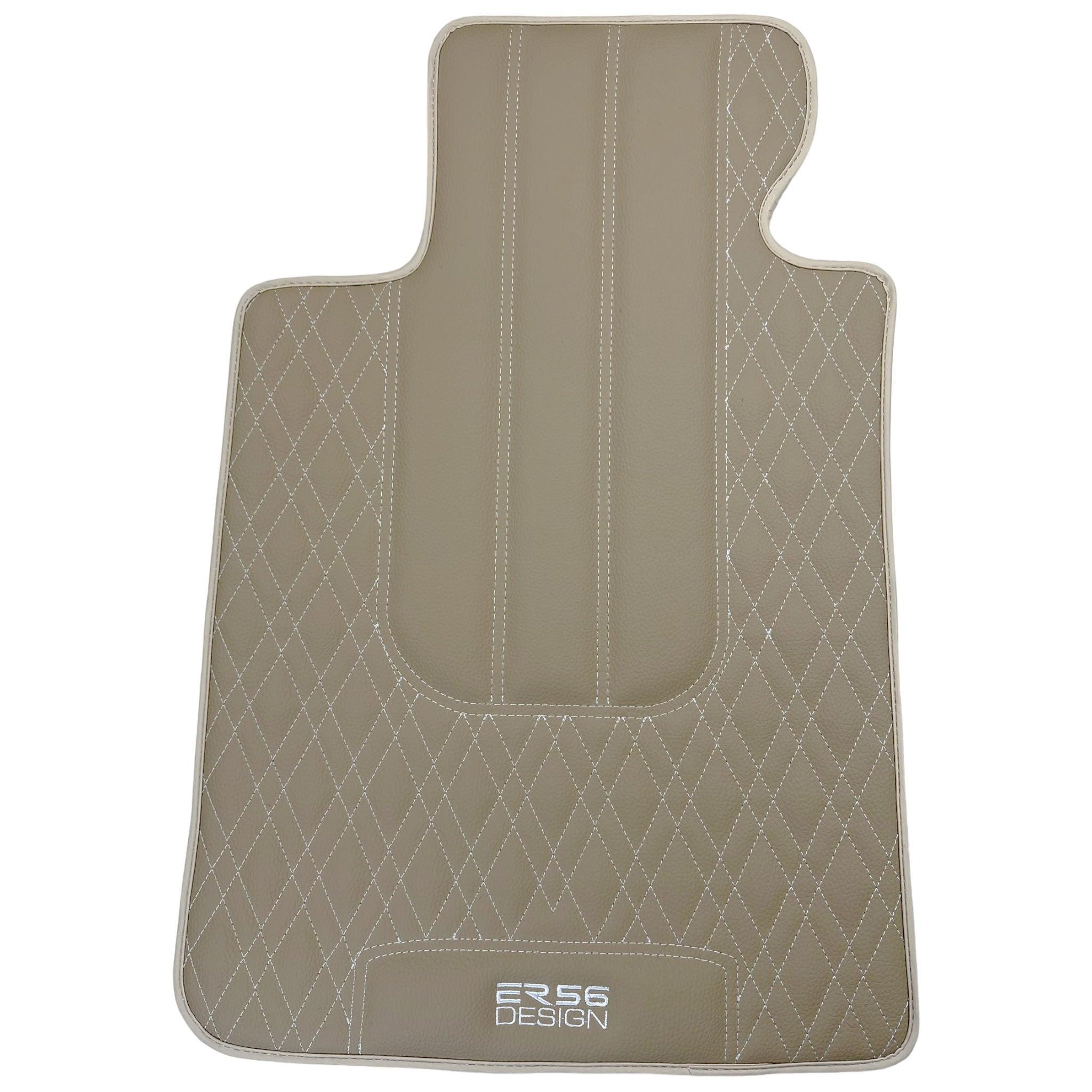 Beige Leather Floor Mats For BMW 4 Series G26 Gran Coupe - AutoWin